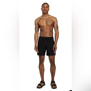 Bather Boardshorts | Solid Black Technical Surf